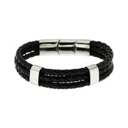 Brazalete hombre triple negro